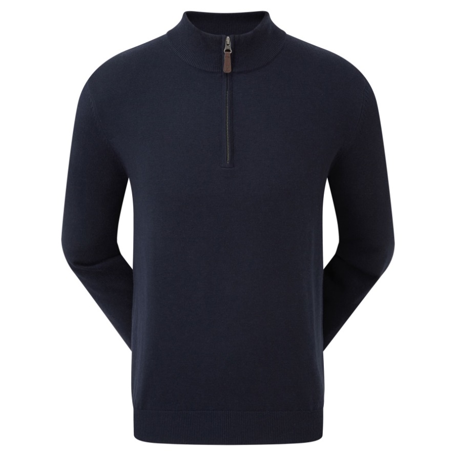 Wool Blend Half-Zip Pullover Footjoy CA Navy