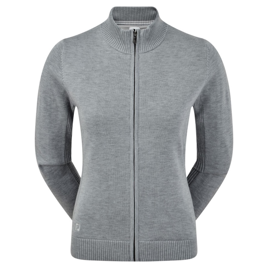 Women's Full-Zip Lined Wool Blend Pullover Heather Grey Footjoy CA