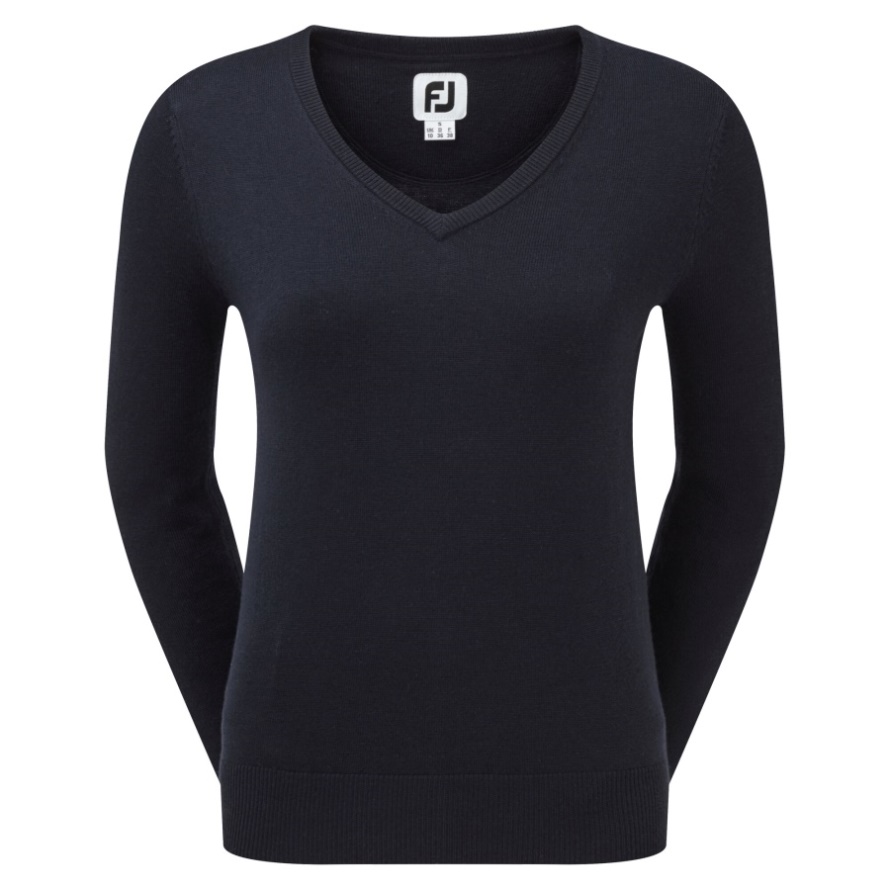 Wool Blend V-Neck Pullover Women Footjoy CA Navy