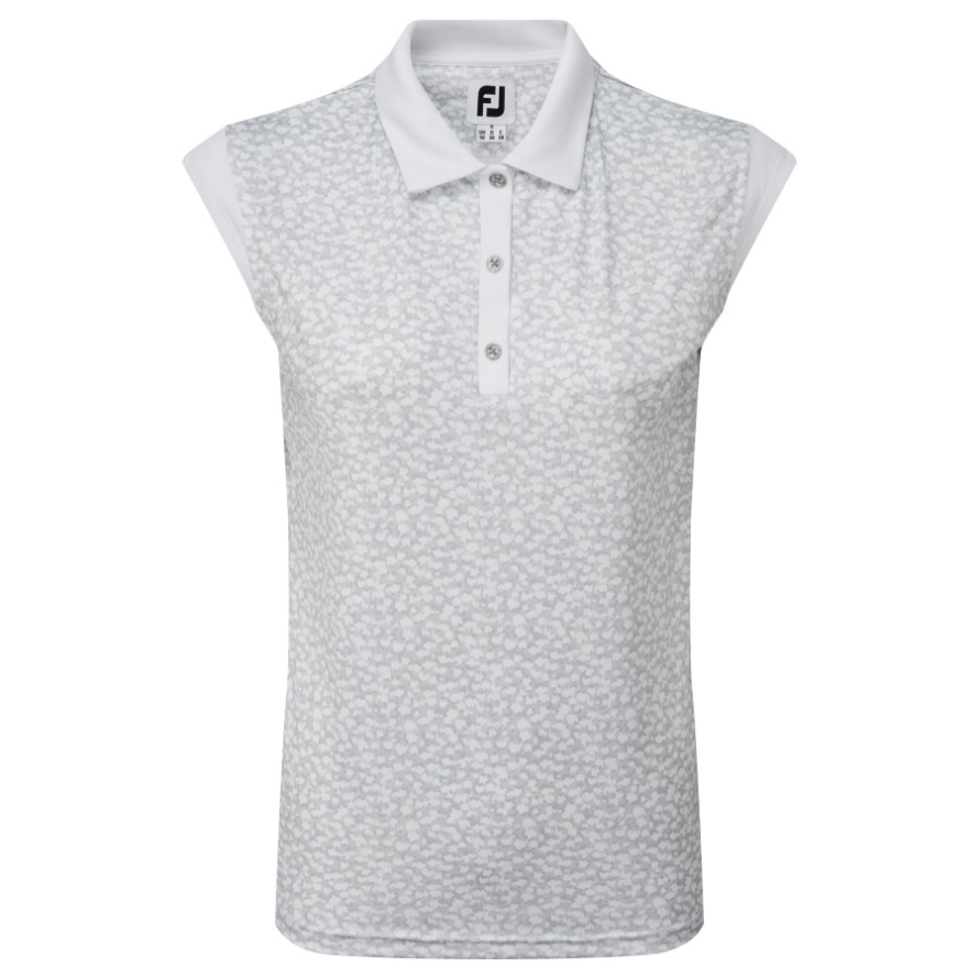 Footjoy CA Women's Cap Sleeve Print Interlock White