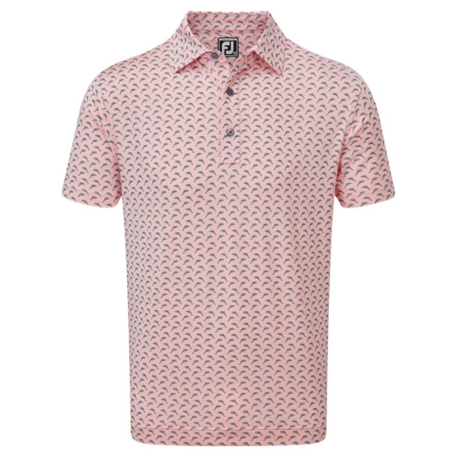 Footjoy CA Pink-Grey Leaping Dolphins Print Lisle