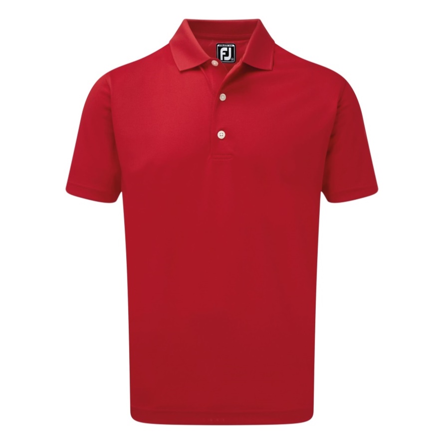 Footjoy CA Red Stretch Pique Solid Rib Knit Collar