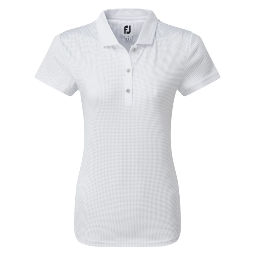 Women's Lisle Sleeveless Shirt with Neck Trim White Footjoy CA