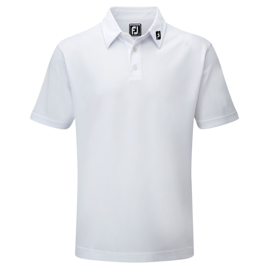 Footjoy CA White Stretch Pique Solid