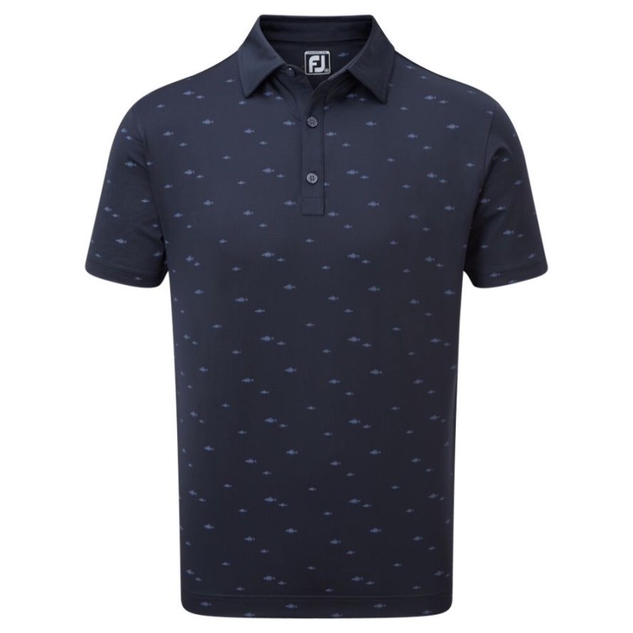 Footjoy CA Navy School of Fish Print Lisle