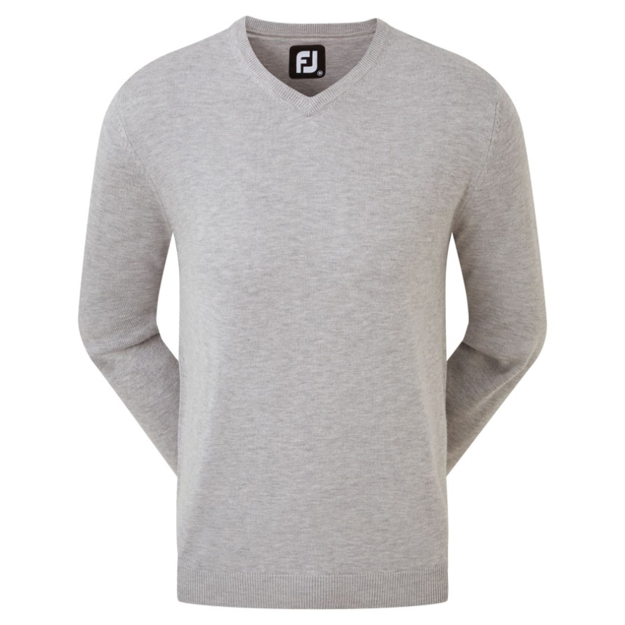 Wool Blend V-Neck Pullover Footjoy CA Heather Grey